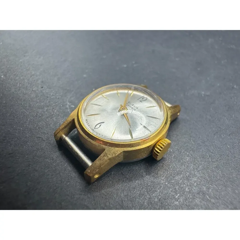 Vintage Slava USSR 17 Jewels Mechanical Gold Tone Ladies Watch No Band